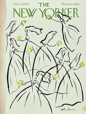 New Yorker Cover with Bridesmaid Sketches Painting
