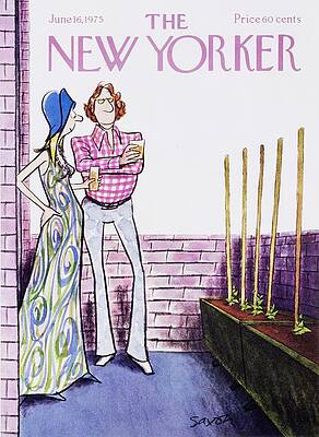 Brick Wall Painting - New Yorker June 16th 1975 by Charles D Saxon