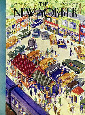 Vibrant 1930s Urban Street Scene Wall Art