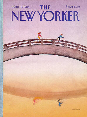 Children Running on a Bridge Painting