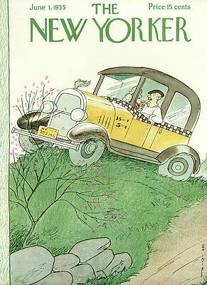 Retro Taxi on New Yorker Cover Painting