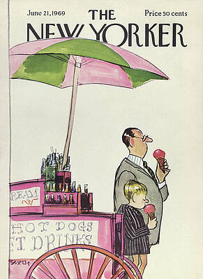 Ice Cream Cart on New Yorker Cover Painting