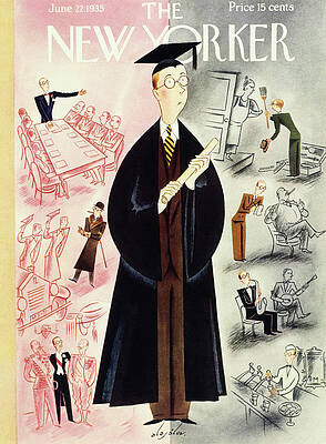 Business Painting - New Yorker June 22 1935 by Constantin Alajalov
