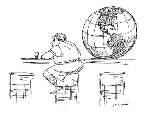 Globe Drawing - New Yorker June 22nd, 1992 by Al Ross