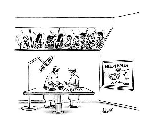 Wall Art featuring the drawing New Yorker June 24th, 1991 by Tom Cheney