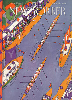 Vintage Rowing Regatta Scene Wall Art