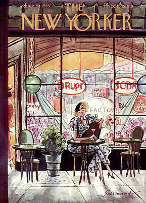 Elegant Lady in Cafe Wall Art