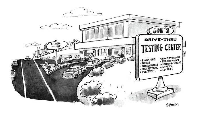 Drive Wall Art featuring the drawing New Yorker June 29th, 1987 by Dana Fradon