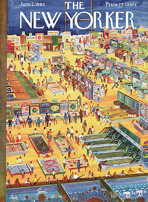 1962 New Yorker Amusement Scene Wall Art