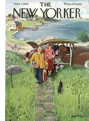 Couple Arriving at Seaside Destination Painting