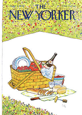 Vintage Picnic Scene with Basket Painting