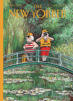 Two Tourists on Monet's Bridge Wall Art