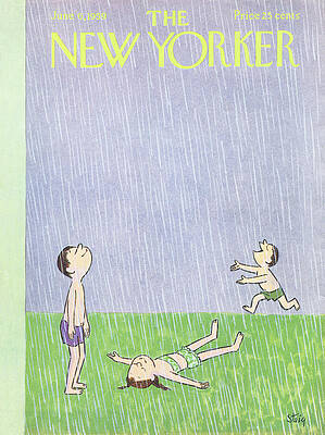 Children Playing in Summer Rain Wall Art