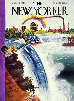 Vintage New Yorker Niagara Falls Cover Painting