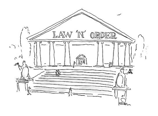 Courthouse with Humor Drawing