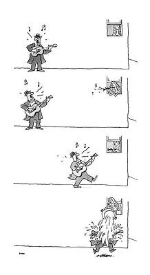 4 Wall Art featuring the drawing New Yorker June 8th, 1987 by George Booth