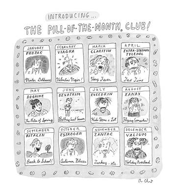Pill of the Month Club Cartoon Drawing