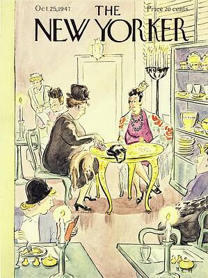 Candle Wall Art featuring the painting New Yorker October 25, 1947 by Helene E Hokinson