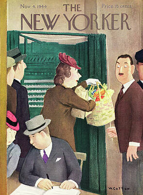 Holding Painting - New Yorker November 4, 1944 by William Cotton