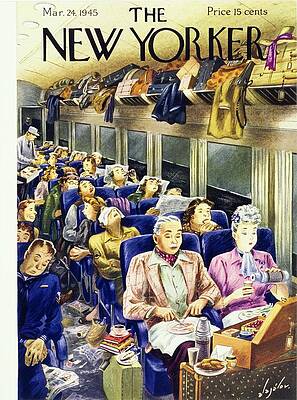 Crowded Train Journey in 1945 Painting