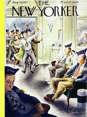 War Painting - New Yorker August 30, 1947 by Constantin Alajalov