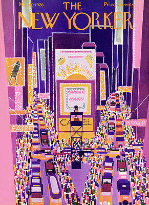 Vintage New Yorker Cover: Times Square Wall Art