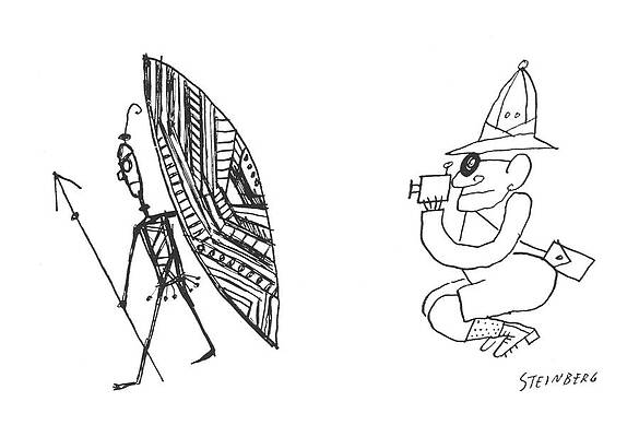 Native Drawing - New Yorker March 10th, 1956 by Saul Steinberg