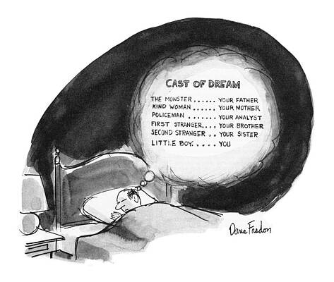 Dream Wall Art featuring the drawing New Yorker March 10th, 1973 by Dana Fradon