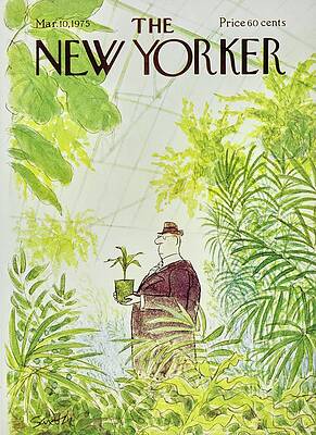 Man Carrying a Potted Plant in Jungle Painting