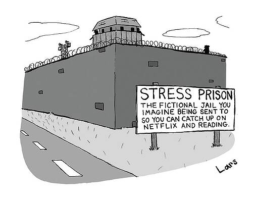 Stress Prison Cartoon Drawing