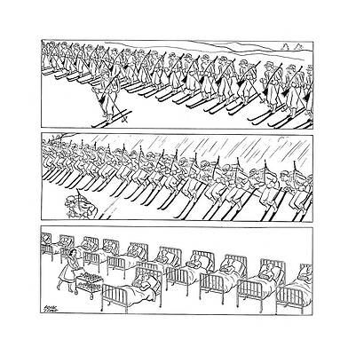 Ski Drawing - New Yorker March 15th, 1941 by Carl Rose