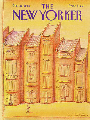 Whimsical Row of Book Buildings Wall Art