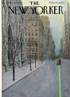 New York City Street in 1957 Painting