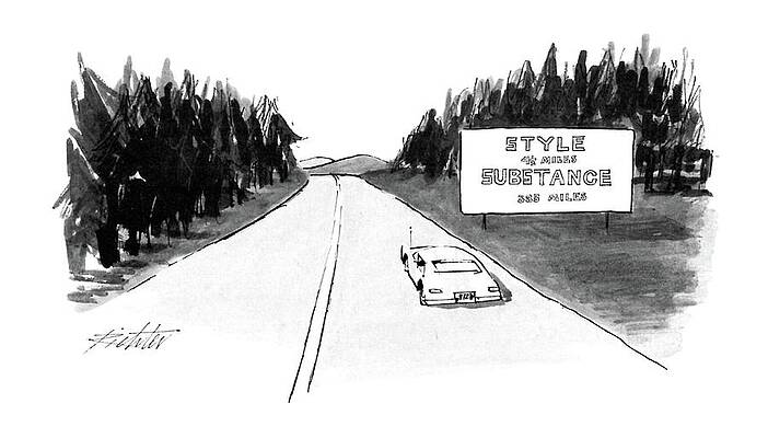 Drive Drawing - New Yorker March 16th, 1987 by Mischa Richter