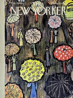 Rainy Day Umbrellas on a Street Wall Art