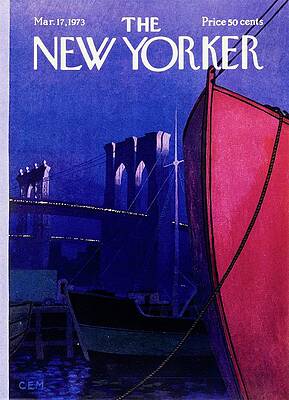 Brooklyn Bridge and Sailboat Scene Wall Art