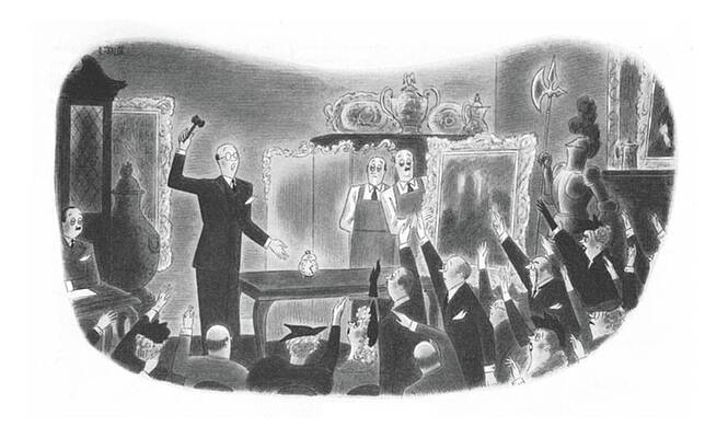 Clock Drawing - New Yorker March 18th, 1944 by Richard Taylor