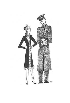 Lover Drawing - New Yorker March 21st, 1942 by Christina Malman