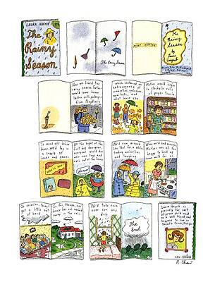 Rain Wall Art featuring the drawing New Yorker March 23rd, 1992 by Roz Chast