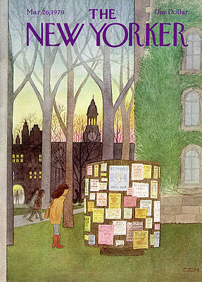 Evening Stroll By Bulletin Board Wall Art