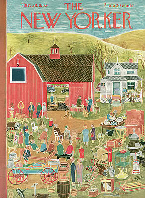 Farm Wall Art featuring the painting New Yorker March 28th, 1953 by Ilonka Karasz
