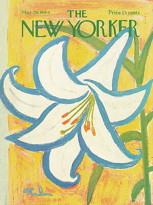 White Lily on New Yorker Cover Wall Art