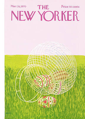 Intricate Easter Eggs in Green Field Painting