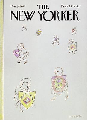 Holding Painting - New Yorker March 28th 1977 by Douglas Florian