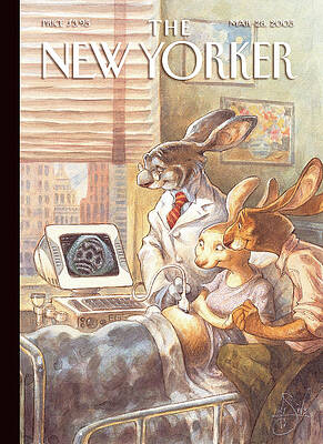 Rabbits at the Doctor's Office Painting