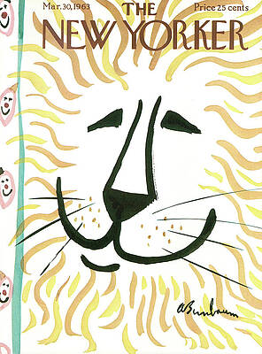 Smiling Lion on Magazine Cover Painting
