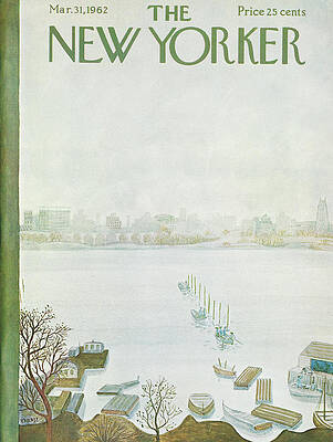 Cityscape with River and Boats Wall Art