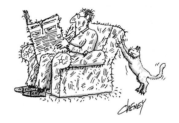 Anniversary Wall Art featuring the drawing New Yorker March 5th, 1984 by Tom Cheney