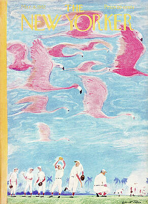 Baseball Players and Pink Flamingos Painting