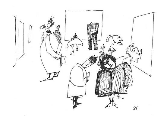 Quirky Gallery Visitors Drawing